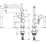 Кухонный смеситель Hansgrohe Talis M54 однорычажный, 270, 1jet 72840670, матовый черный. Фото