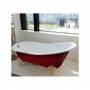 Ванна чугунная MAGLIEZZA Gracia 170х80 (экран красный,ножки белый). Фото