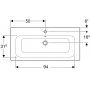 Раковина GEBERIT Renova NR.1 Plan мебельная 100x48 122200000. Фото