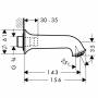 Излив на ванну HANSGROHE Talis Classic 14148000. Фото