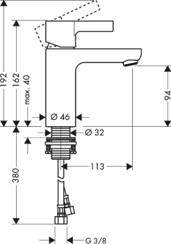 Смеситель Hansgrohe Metris S для раковины 31068000, хром. Фото