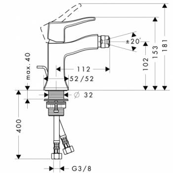 Смеситель для биде HANSGROHE Metris Classic 31275000. Фото