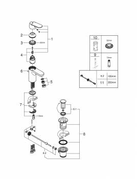 Смеситель для раковины Grohe Eurosmart Cosmopolitan 3282500E. Фото