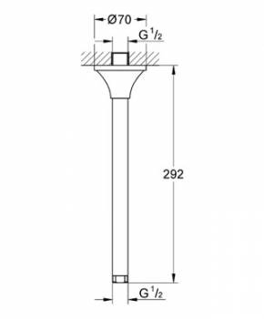 Потолочный душевой кронштейн GROHE Rainshower Grandera 27982000. Фото