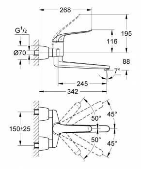 Смеситель для раковины GROHE Euroeco Special 32775000. Фото