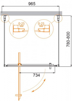 Душевой угол CEZARES Molveno MOLVENO-BA2-100/80-C-Cr-IV. Фото