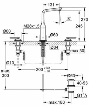 Смеситель для раковины GROHE Veris 20180LS0. Фото