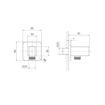 Выход для душа с держателем латунь черный матовый Slide IDDIS SLI60BBi62. Фото