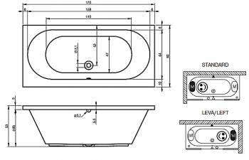 Ванна акриловая RIHO Carolina 170x80 BB53005. Фото