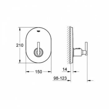 Смеситель термостатический для душа GROHE Atrio Jota 19396000 (внешняя часть). Фото