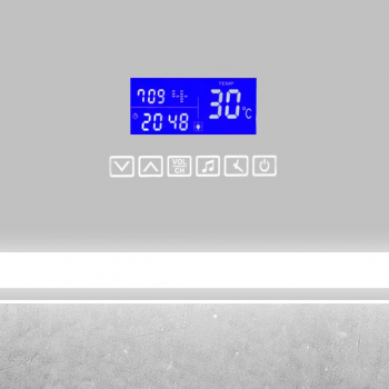Зеркало с встроенным светильником, сенсорным выключателем, bluetooth, цифровым термометром, радио BELBAGNO SPC-GRT-1000-800-LED-TCH-RAD. Фото