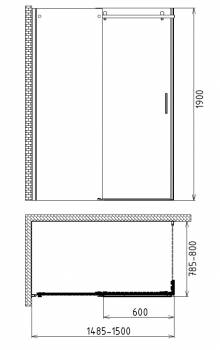 Душевой уголок GEMY Modern Gent S25151 L. Фото