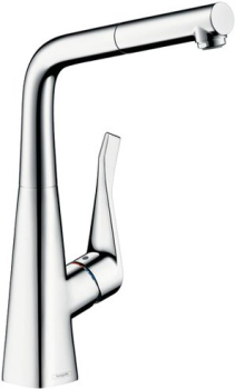 Смеситель для кухни с выдвижным душем Hansgrohe Metris 14821000. Фото
