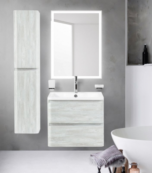 Тумба под раковину подвесная BELBAGNO ALBANO-600-2C-SO-RVB Rovere Vintage Bianco. Фото