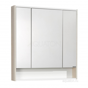 Зеркальный шкаф Aquaton Рико 80 белый/ясень фабрик 1A215302RIB90. Фото