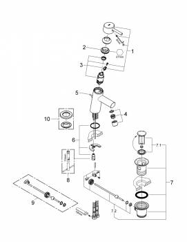 Смеситель для раковины Grohe Concetto New 32204001. Фото