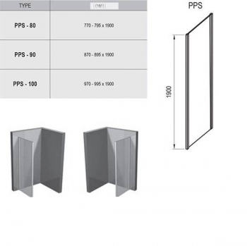 Душевая стенка RAVAK Pivot PPS-80 (сатин+транспарент) 90G40U00Z1