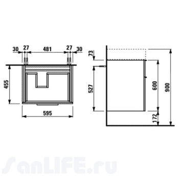 Тумба под раковину LAUFEN Kartell 4.0755.2.033.631.1. Фото