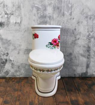 Унитаз-монолит EVA GOLD 377 QQ Flowers Decor. Фото