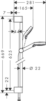 Душевой гарнитур Hansgrohe Crometta Vario 65см 26532400. Фото