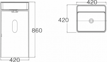 Раковина NS BATH NSF-4242G (глянцевая) 42х42. Фото