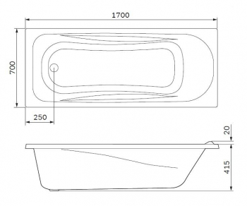 Ванна акриловая 170х70 см AM.PM Sense W76A-170-070W-A. Фото