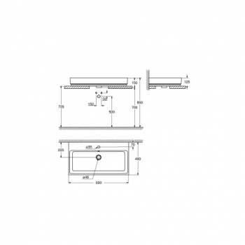 Раковина накладная GROHE Cube Ceramic 60х49 3947700H. Фото