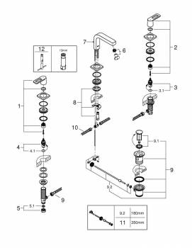 Смеситель для раковины GROHE Quadra 20306000. Фото