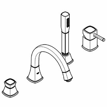 GROHE 19936AL0 Grandera Смеситель однорычажный для ванны на 4 отвесртия. Фото