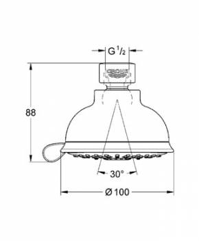 Верхний душ GROHE Tempesta New Rustic 27610000. Фото