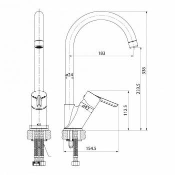 Смеситель для кухни Kitchen Line IDDIS K11SB0Ji05. Фото