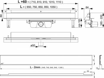 Дренажная система ALCAPLAST Spa TWIN APZ5-TWIN-650. Фото