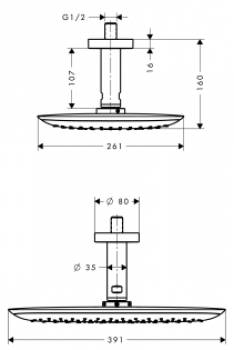 Верхний душ HANSGROHE PuraVida 27390400. Фото