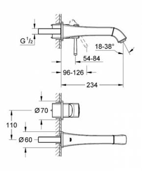 Смеситель для раковины GROHE Grandera 19930000 (внешняя часть). Фото