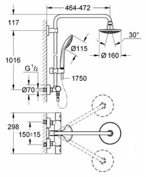 Душевая система GROHE Euphoria 27296000. Фото