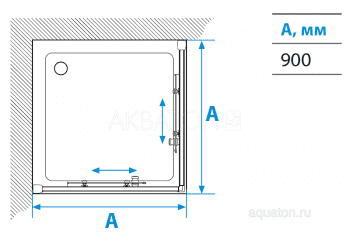 Душевое ограждение Акватон Ritsa квадратное 90х90х200 1AX009SSXX000. Фото