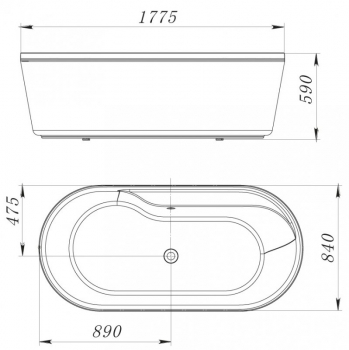 Ванна акриловая отдельностоящая BELBAGNO BB14-K 178х84. Фото