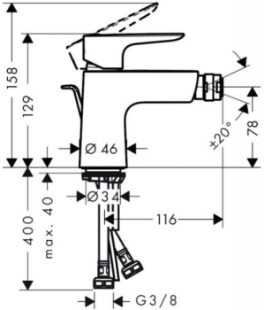 Смеситель для биде Hansgrohe Talis E 71720140 шлифованная бронза. Фото