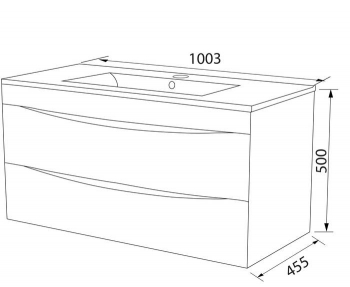 Тумба подвесная белая 100 см Cloud  IDDIS CLO10W1i95. Подходит умывальник: 0131000i28. Фото