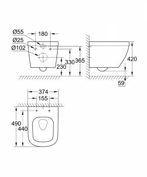 Унитаз подвесной GROHE Euro Ceramic 39206000. Фото