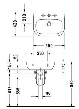 Раковина DURAVIT D-CODE 55х43 23105500002. Фото