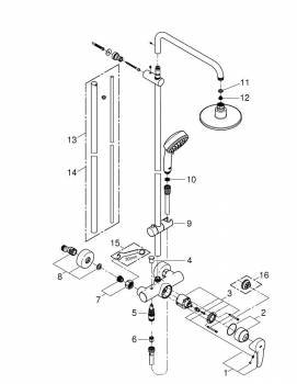 GROHE 26224000 New Tempesta Cosmopolitan 160 Душевая система со смесителем для душа. Фото