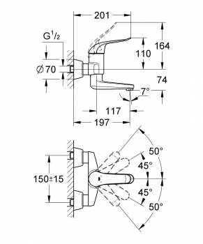 Смеситель для раковины GROHE Euroeco Special 32767000. Фото