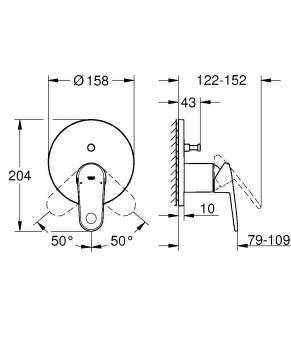 Смеситель для ванны GROHE 24060002 Europlus, хром. Фото