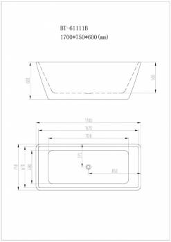 Ванна акриловая ORANS OLS-BT-61111B. Фото