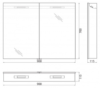 Зеркальный шкаф BELBAGNO 90х70 SPC-2A-DL-BL-900