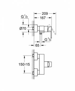 Смеситель для душа GROHE Grohtherm Quadra 32637LS0. Фото