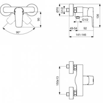 Смеситель для душа IDEAL STANDARD Ceraplan III B0716AA. Фото