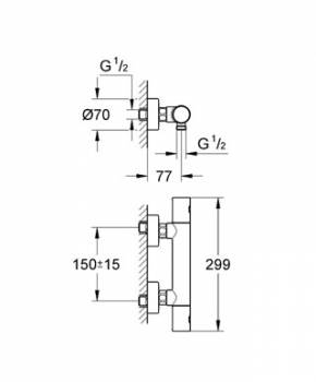 Термостат для душа GROHE Grohtherm 1000 34065000. Фото