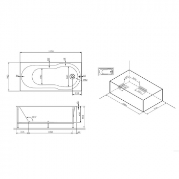 Каркас для ванны 150х70 см AM.PM X-Joy W88A-150-070W-R. Фото